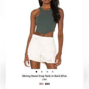 LNA green crop tank top